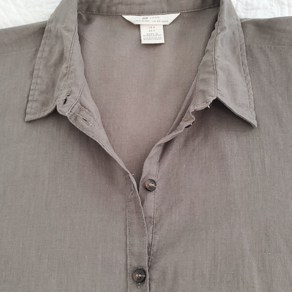 H&M Womans Long Sleeve Linen/Cotton Midi Shirt Dress/ Size S - Picture 5 of 10